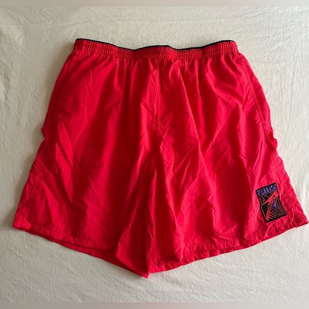 Speedo Swim Trunks Coral Bright Pink Red Size Large